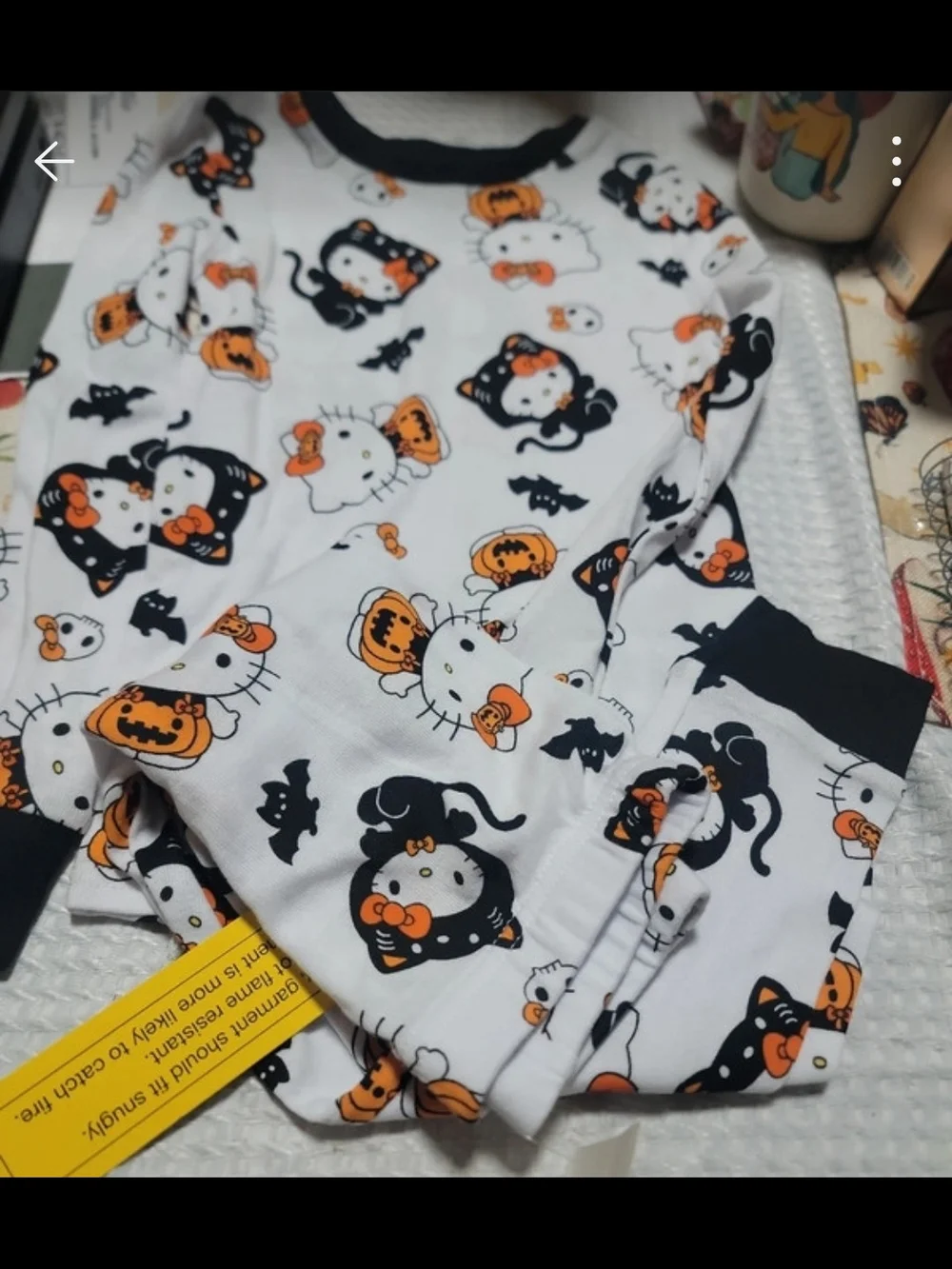 Hello Kitty Kids 2 Piece Halloween Pajama Set - Size 4